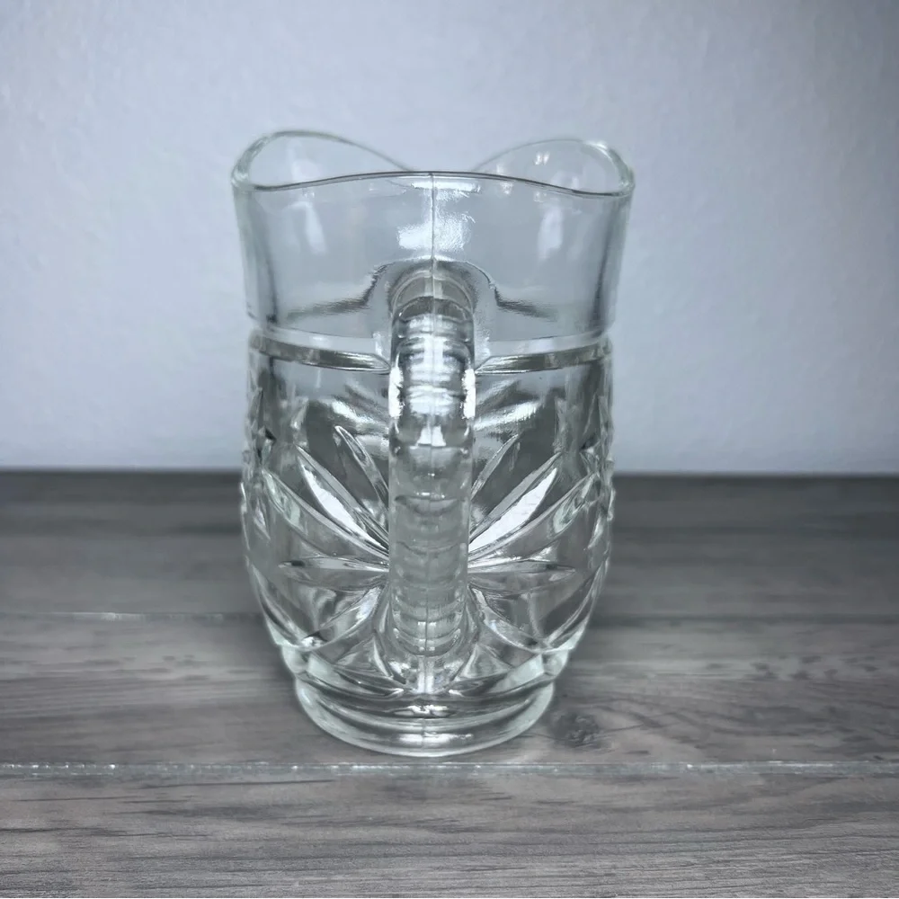 Vintage Anchor Hocking Early American Prescut (EAPC) Star of David Glass Pitcher